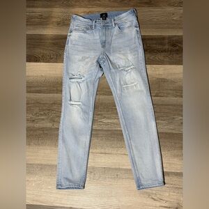 H&M Skinny Fit Women's Light Blue Distressed Stretch Sz 29
